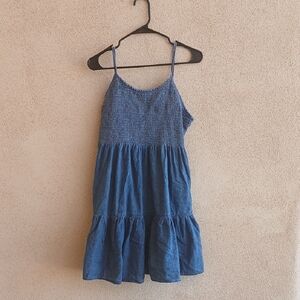 GAPAdjustable‎ Straps  Blue Ruffled Tiered Casual Sundress